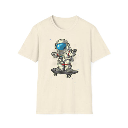Radical Astronaut Skateboard T-Shirt | Awesome Space Skater Graphic Tee for Sci-Fi & Skate Fans | Unisex Stellar Design