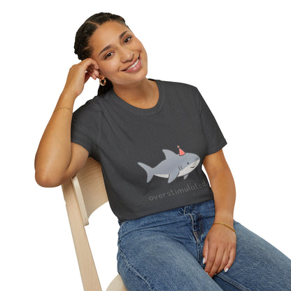 Overstimulated Shark Funny Graphic T-Shirt