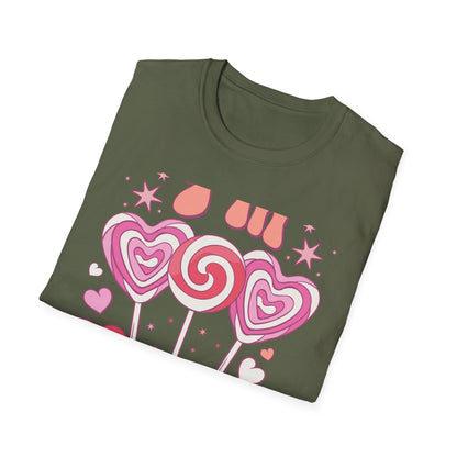 Groovy "I'm a Sucker For You" T-Shirt | Sweet Valentine's Day Love Tee | Retro Candy Heart & Lollipop Design