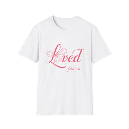Inspiring 'Loved' John 3:16 Christian T-Shirt for Women - Beautiful Scripture Faith Tee Gift