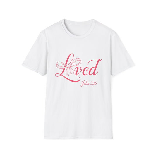 Inspiring 'Loved' John 3:16 Christian T-Shirt for Women - Beautiful Scripture Faith Tee Gift
