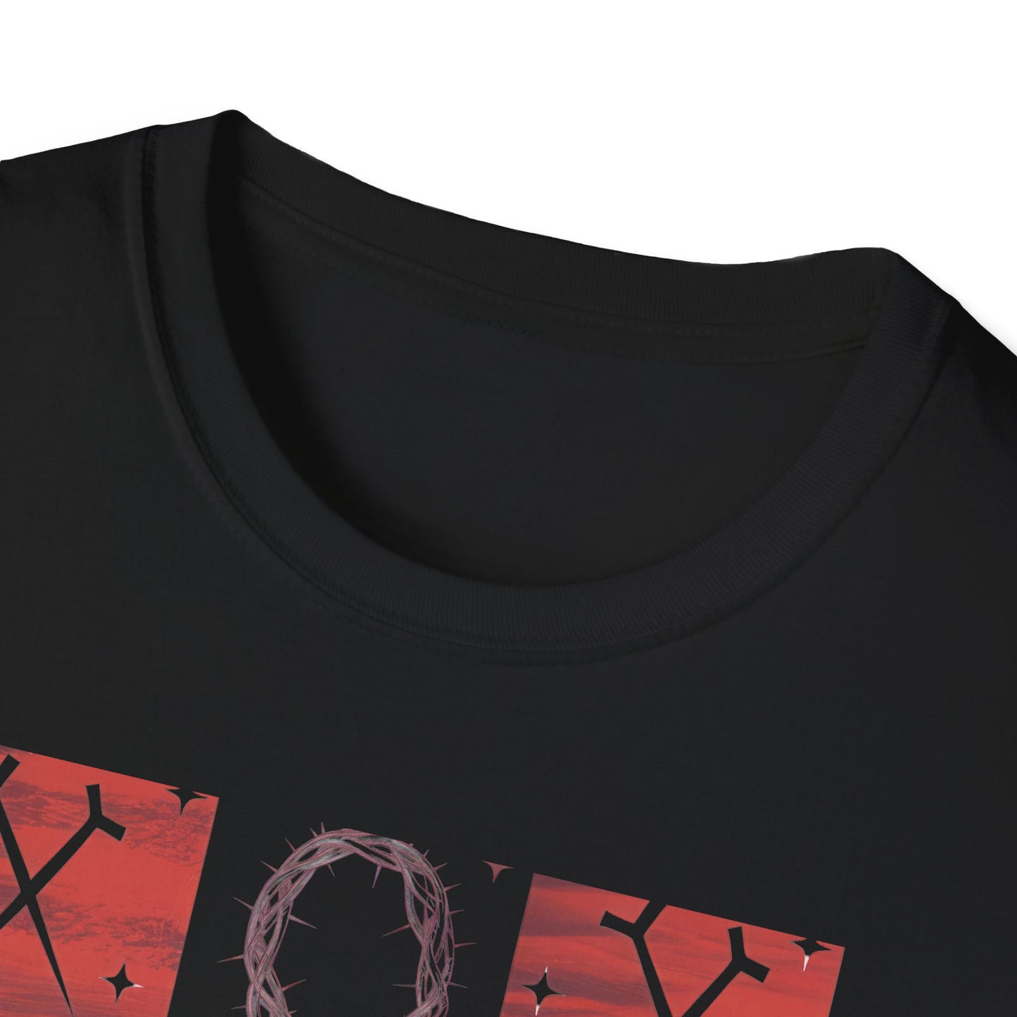 Meaningful Christian 'Original Love Letters' T-Shirt | Unique Cross & Crown of Thorns Design - Faith Tic-Tac-Toe Apparel