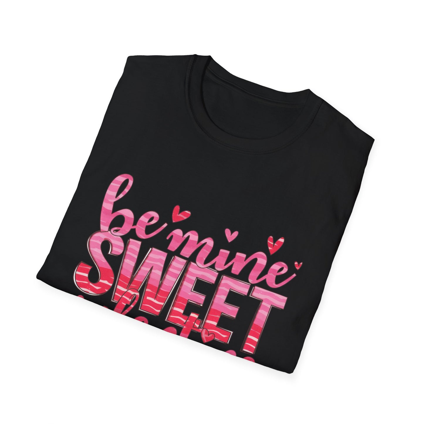 Adorable Be Mine Sweet Valentine T-Shirt | Charming Pink Hearts & Glitter Love Tee - Perfect Valentine's Gift