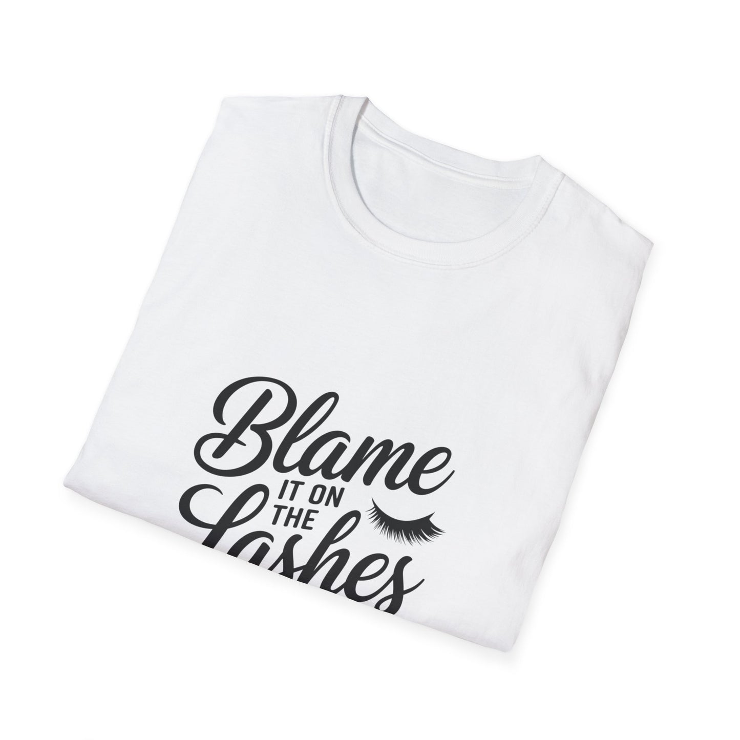 Sassy "Blame It On The Lashes" T-Shirt | Funny Eyelash Lover & Lash Tech Gift Tee | Trendy Beauty Graphic Top