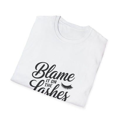 Sassy "Blame It On The Lashes" T-Shirt | Funny Eyelash Lover & Lash Tech Gift Tee | Trendy Beauty Graphic Top