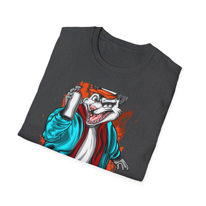 Unleash Your Inner Rebel: Epic Graffiti Rat T-Shirt - Bold Street Art Rodent Design with Spray Can for Urban Style