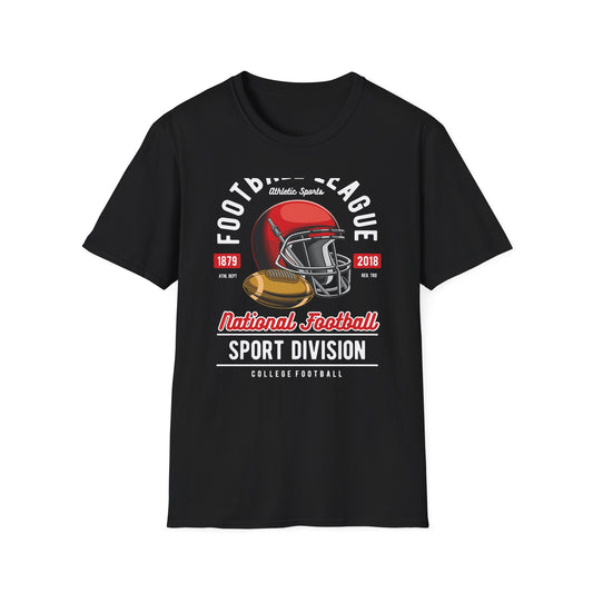 Classic National Football T-Shirt - Vintage Helmet & Ball Design - Essential Game Day Fan Gear | Ultimate Sports Lover Gift