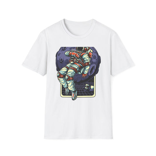 Epic Spaceman Time Check T-Shirt | Retro Astronaut Moon Mission Tee | Unique Sci-Fi Graphic Apparel for Space Lovers