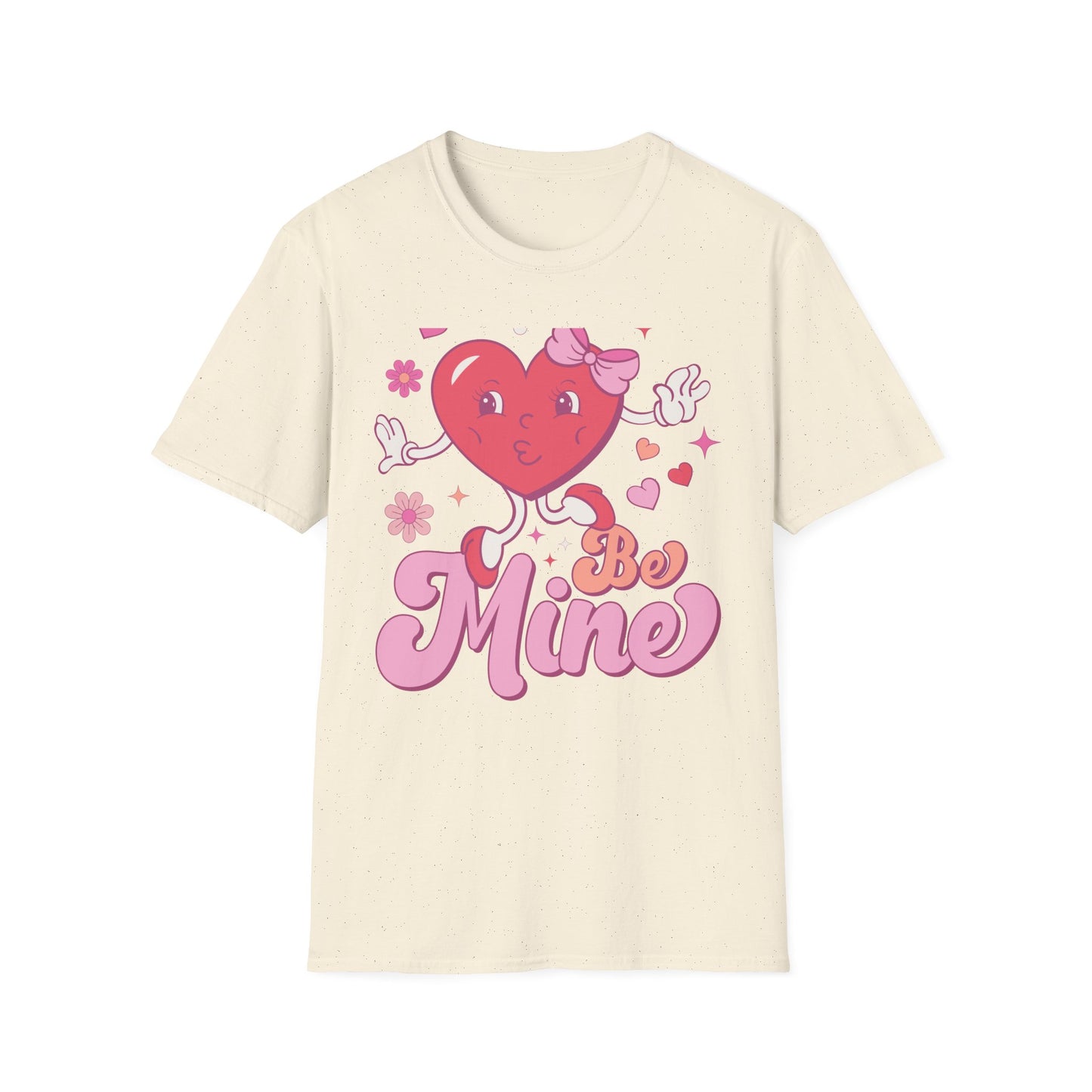 Adorable Retro "Be Mine" Cartoon Heart T-Shirt | Groovy Valentine's Day Gift for Her | Cute Love Graphic Tee