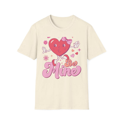 Adorable Retro "Be Mine" Cartoon Heart T-Shirt | Groovy Valentine's Day Gift for Her | Cute Love Graphic Tee