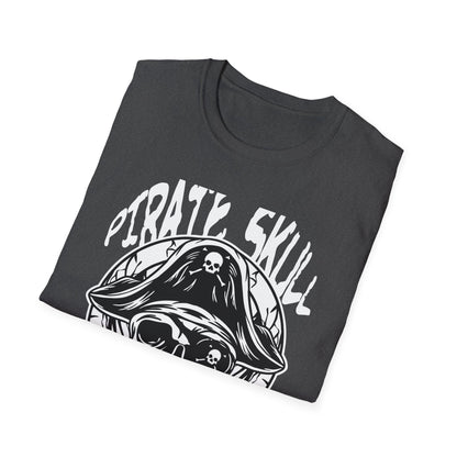 Epic Pirate Skull T-Shirt - Bold Eye Patch & Captain's Hat Design - Unique Skeleton Tee for Adventurers & Halloween