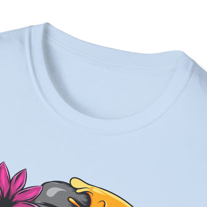 Striking Melting Emoji Skull T-Shirt – Unique Duality Graphic Tee for Edgy, Alternative & Goth Styles