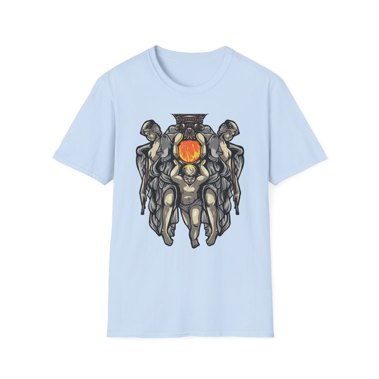 Majestic Divine Sun Bearer T-Shirt | Regal Classical Art Tee | Unique Statement Graphic for Art Lovers & Seekers of Power
