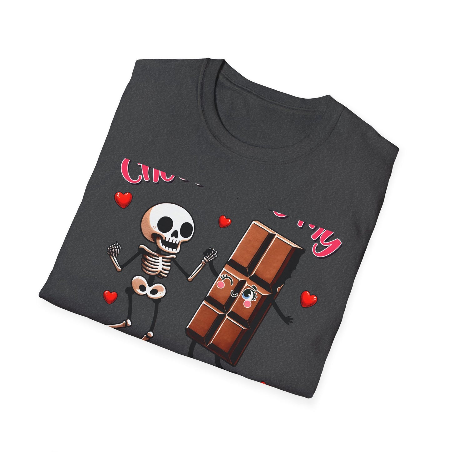 Funny Skeleton & Chocolate Valentine T-Shirt - Adorable 'Chocolate is My Valentine' Tee for Sweethearts & Singles