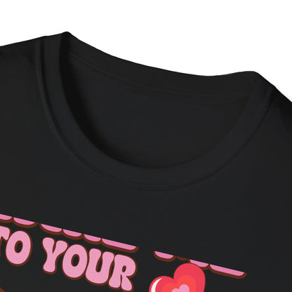 Sweet & Groovy 'Take Me To Your Candy Shop' T-Shirt | Adorable Retro Heart Lollipop Tee | Perfect Valentine's Day Gift for Candy Lovers