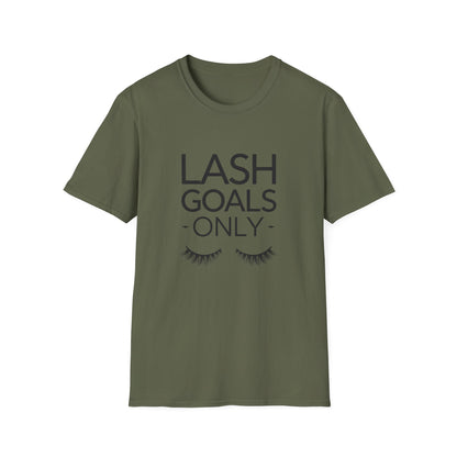 LASH GOALS ONLY" T-Shirt | Chic Eyelash Design Tee for Beauty Lovers & Lash Techs | Must-Have Trendy Gift