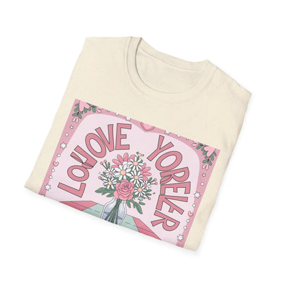 Charming "Love You Forever" Floral T-Shirt - Romantic Daisy & Rose Bouquet Tee for Sweet Hearts & Special Gifts