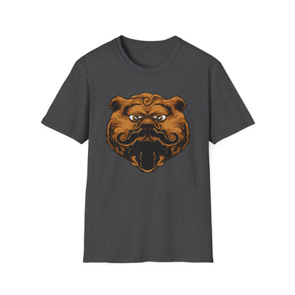 Dapper Grumpy Bear T-Shirt | Fierce Gentleman Animal Lover Tee | Unique Mustache Beard Design Gift