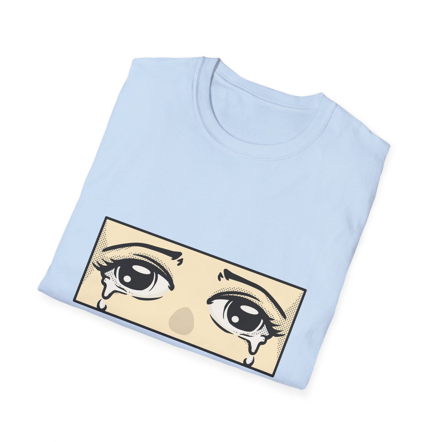 Iconic Crying Anime Eyes T-Shirt | Emotional Manga Sad Girl Aesthetic Pop Art Tee | Vintage Retro Comic Style