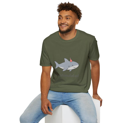 Overstimulated Shark Funny Graphic T-Shirt