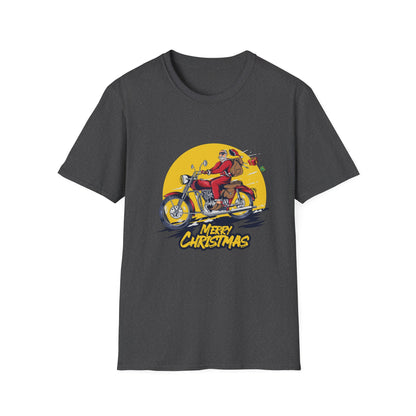 Epic Biker Santa Merry Christmas T-Shirt | Cool Motorcycle Rider Tee | Unique Holiday Gift for Men & Women | Festive Xmas Apparel