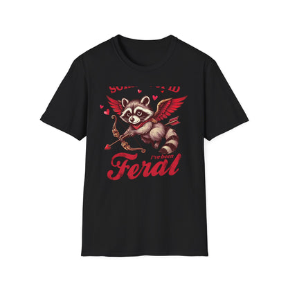 Hilarious Feral Raccoon Cupid T-Shirt | Anti-Valentine's Day Sarcastic Tee | Unique Funny Gift for Animal Lovers