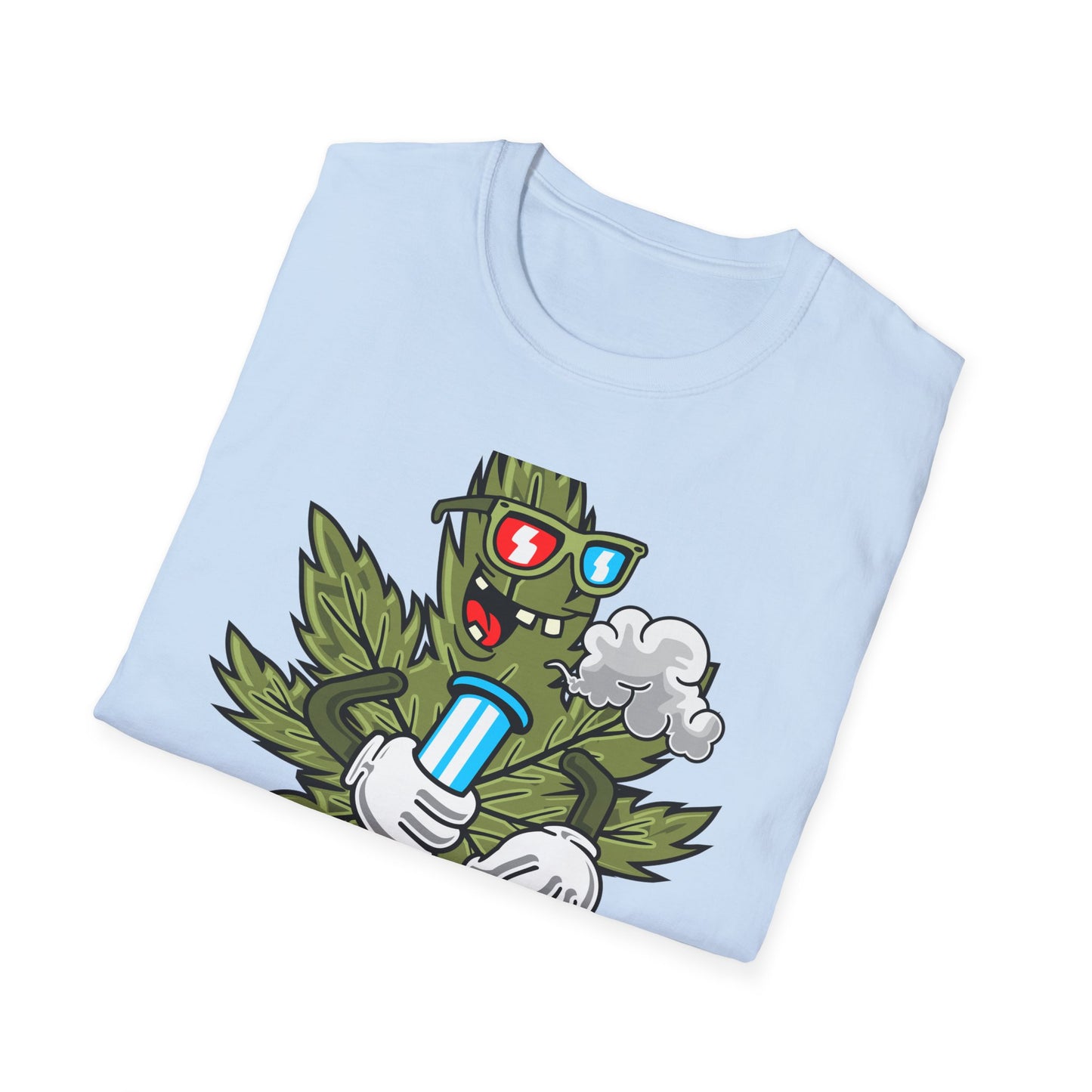 Epic 420 Stoner Leaf T-Shirt - Funny Cartoon Weed Character Bong Tee - Rad Cannabis Culture Gift for Men & Women