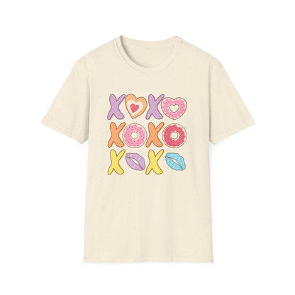 Sweet XOXO Kisses & Donuts T-Shirt | Adorable Retro Valentine's Love Tee Gift