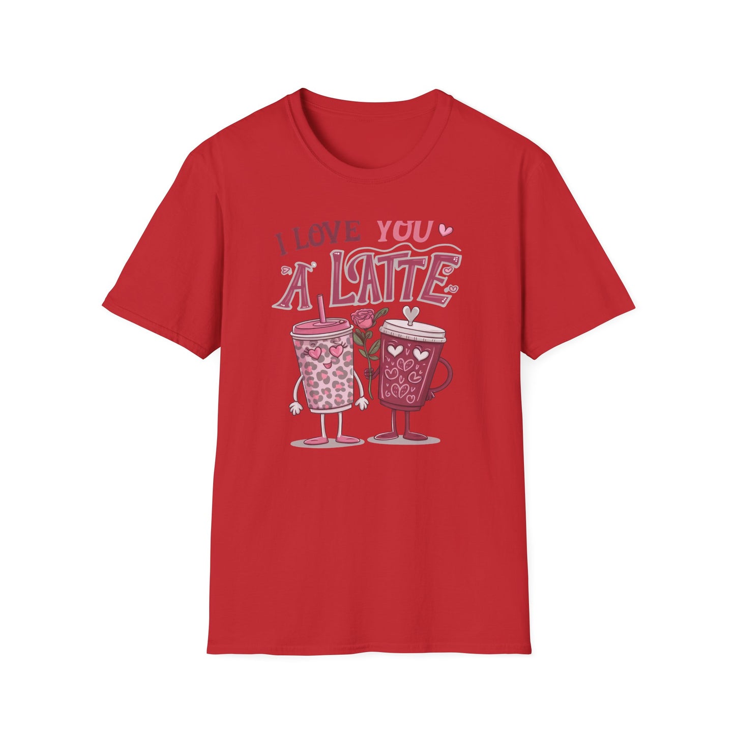 Adorable "I Love You A Latte" T-shirt | Sweet Coffee Pun Valentine's Gift for Couples & Lovers