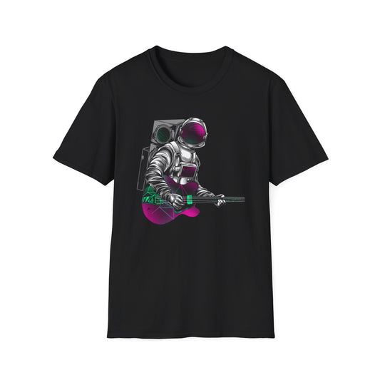 Cosmic Guitarist Astronaut T-Shirt | Electrifying Space Rocker Tee | Vibrant Sci-Fi Music Fan Gift