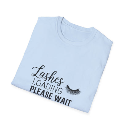 Lashes Loading Funny T-Shirt | Eyelash Lover & Makeup Artist Tee | Trendy Beauty Glam Shirt Gift