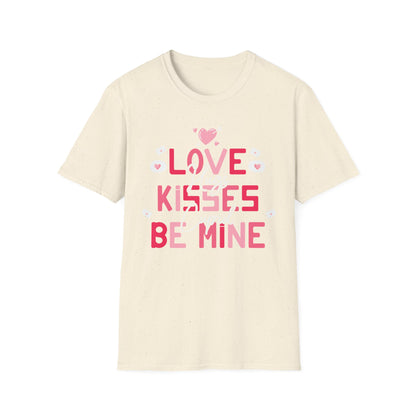 Adorable Valentine's Day T-Shirt: Love Kisses Be Mine | Romantic Cupid Heart Tee for Couples & Sweet Gifts