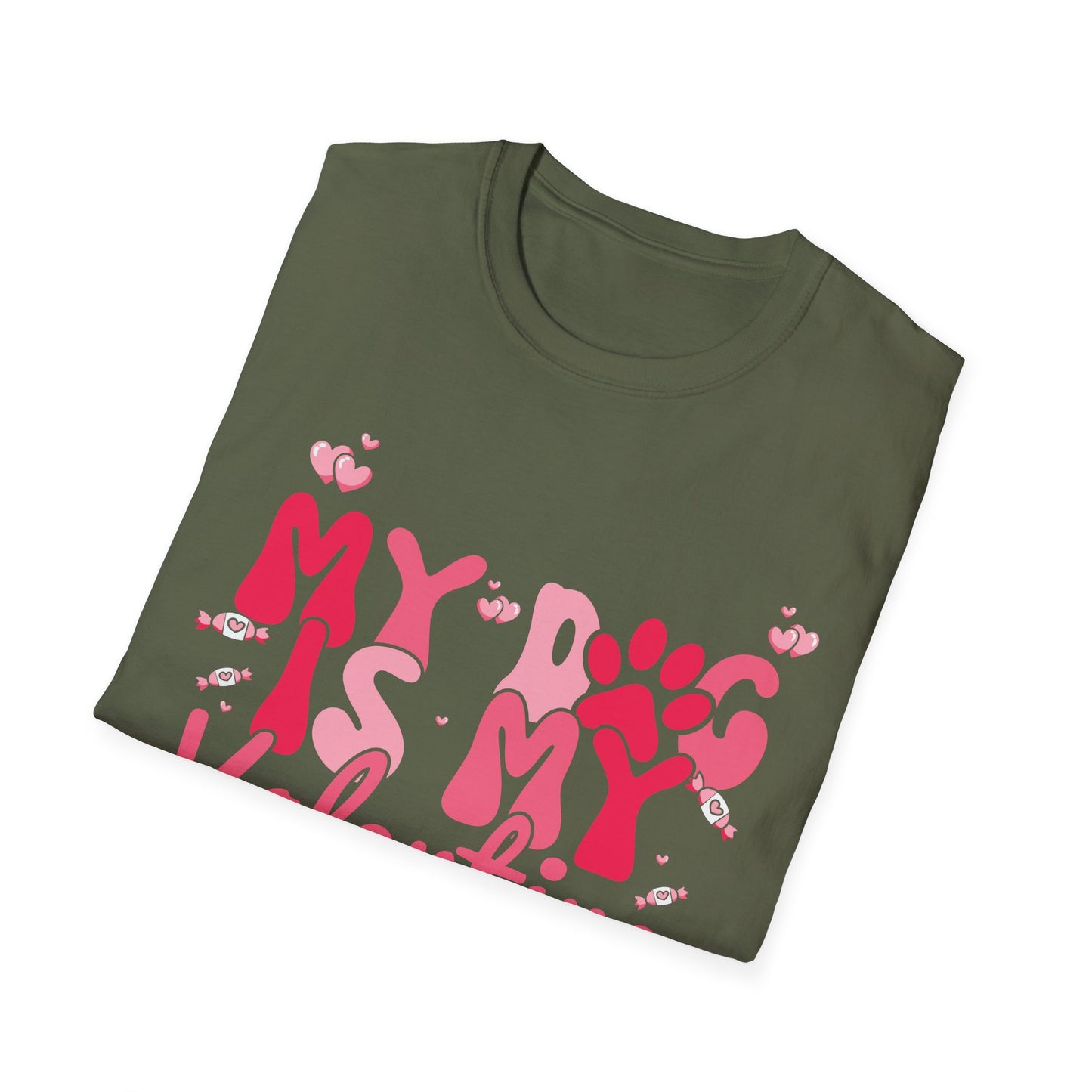 Adorable "My Dog Is My Valentine" T-Shirt | Sweet Paw Print Pet Lover's Tee | Heartfelt Valentine's Day Gift
