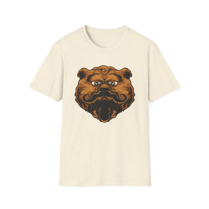 Dapper Grumpy Bear T-Shirt | Fierce Gentleman Animal Lover Tee | Unique Mustache Beard Design Gift