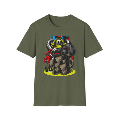 Epic Firefighter Hero T-Shirt | Fearless Urban Art Tee for First Responders & Protectors