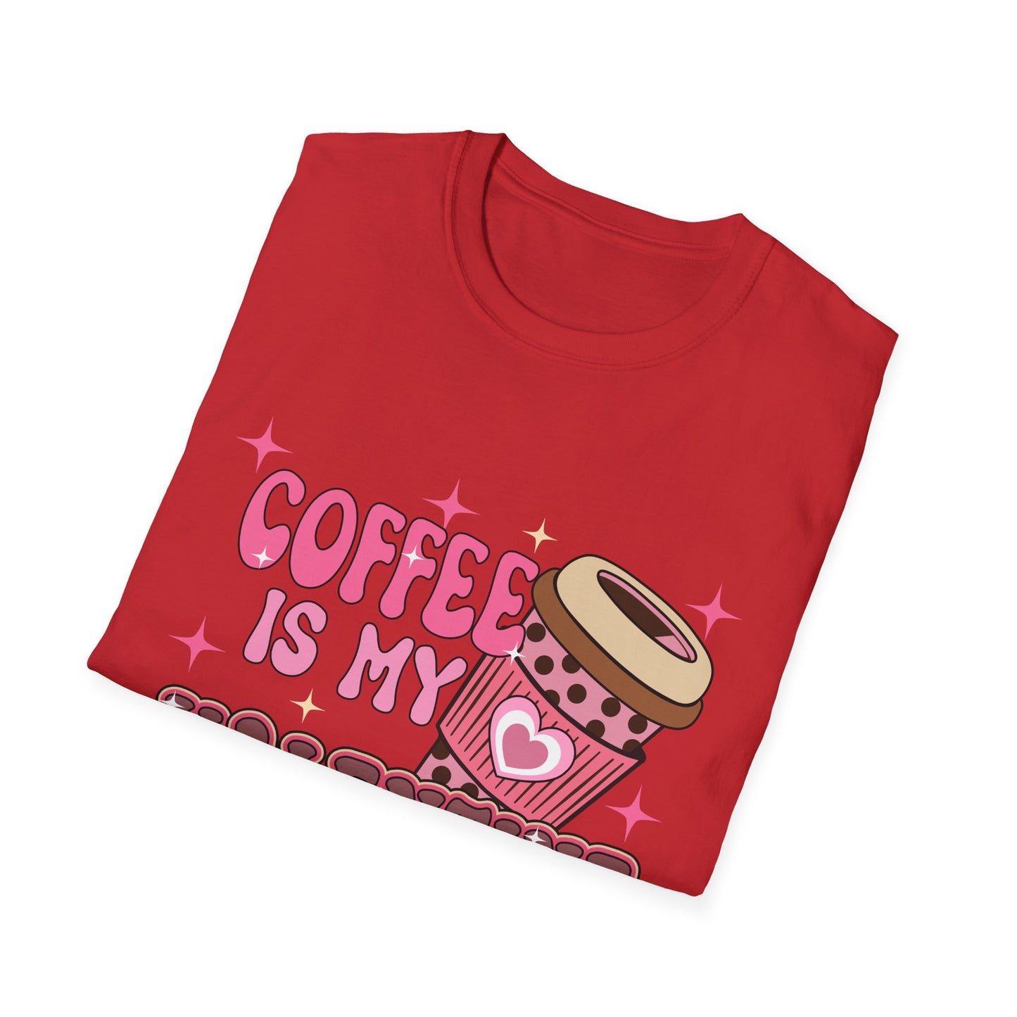 Coffee Is My Valentine T-Shirt - Cozy Retro Coffee Lover Tee | Cute Valentine's Day & Galentine's Gift for Her | Aesthetic Design