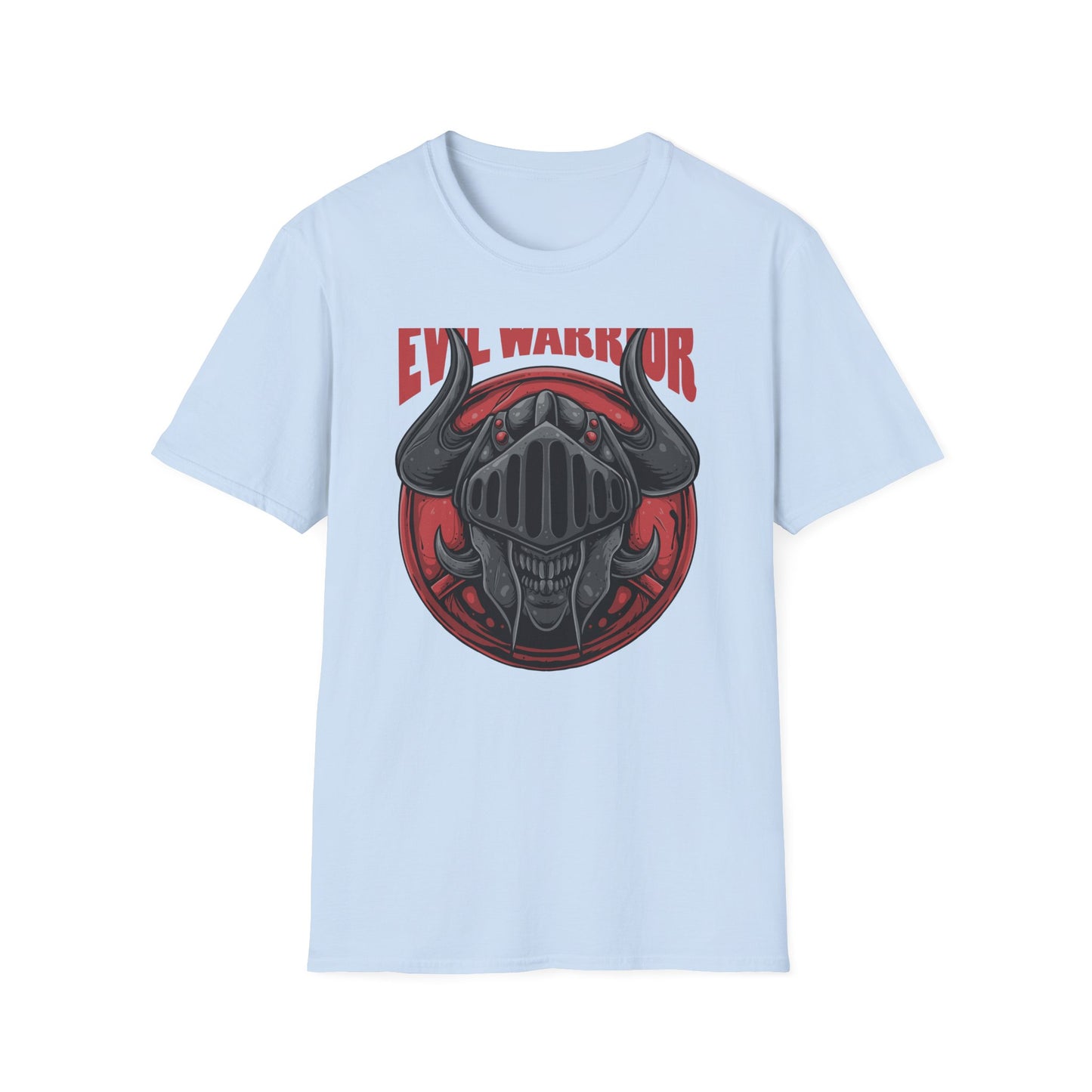 Epic Evil Warrior Horned Helmet T-Shirt | Menacing Dark Fantasy Skull Tee | Gamer Goth Apparel