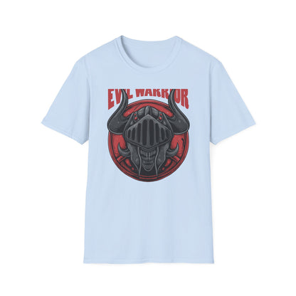 Epic Evil Warrior Horned Helmet T-Shirt | Menacing Dark Fantasy Skull Tee | Gamer Goth Apparel