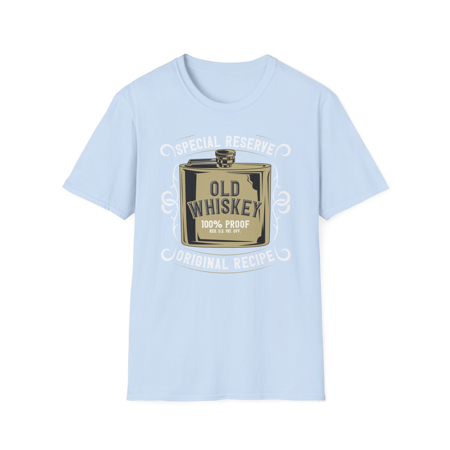 Classic Old Whiskey Flask 100% Proof T-Shirt - Bold Vintage Liquor Tee for Men & Whiskey Lovers | Unique Gift
