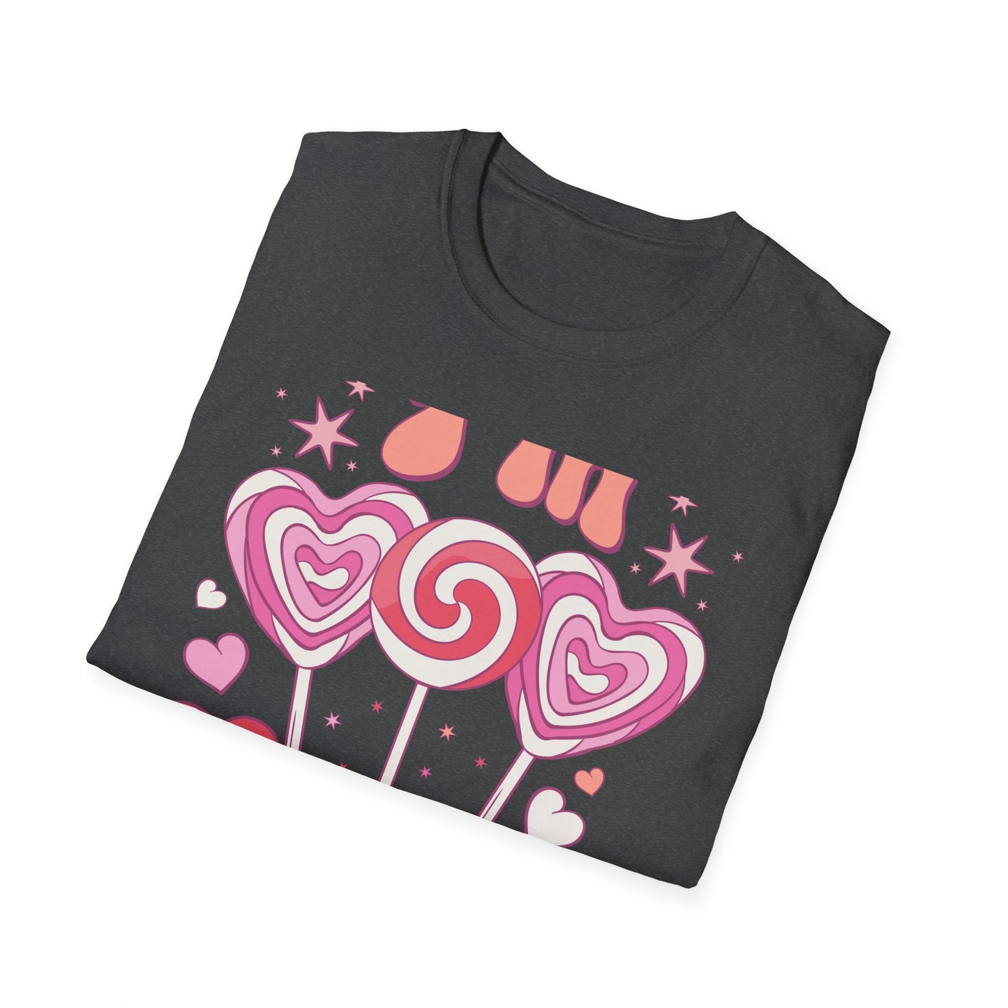 Groovy "I'm a Sucker For You" T-Shirt | Sweet Valentine's Day Love Tee | Retro Candy Heart & Lollipop Design