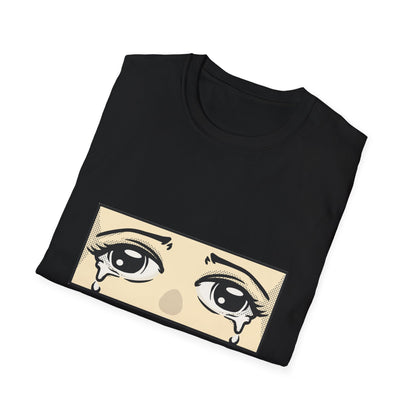 Iconic Crying Anime Eyes T-Shirt | Emotional Manga Sad Girl Aesthetic Pop Art Tee | Vintage Retro Comic Style