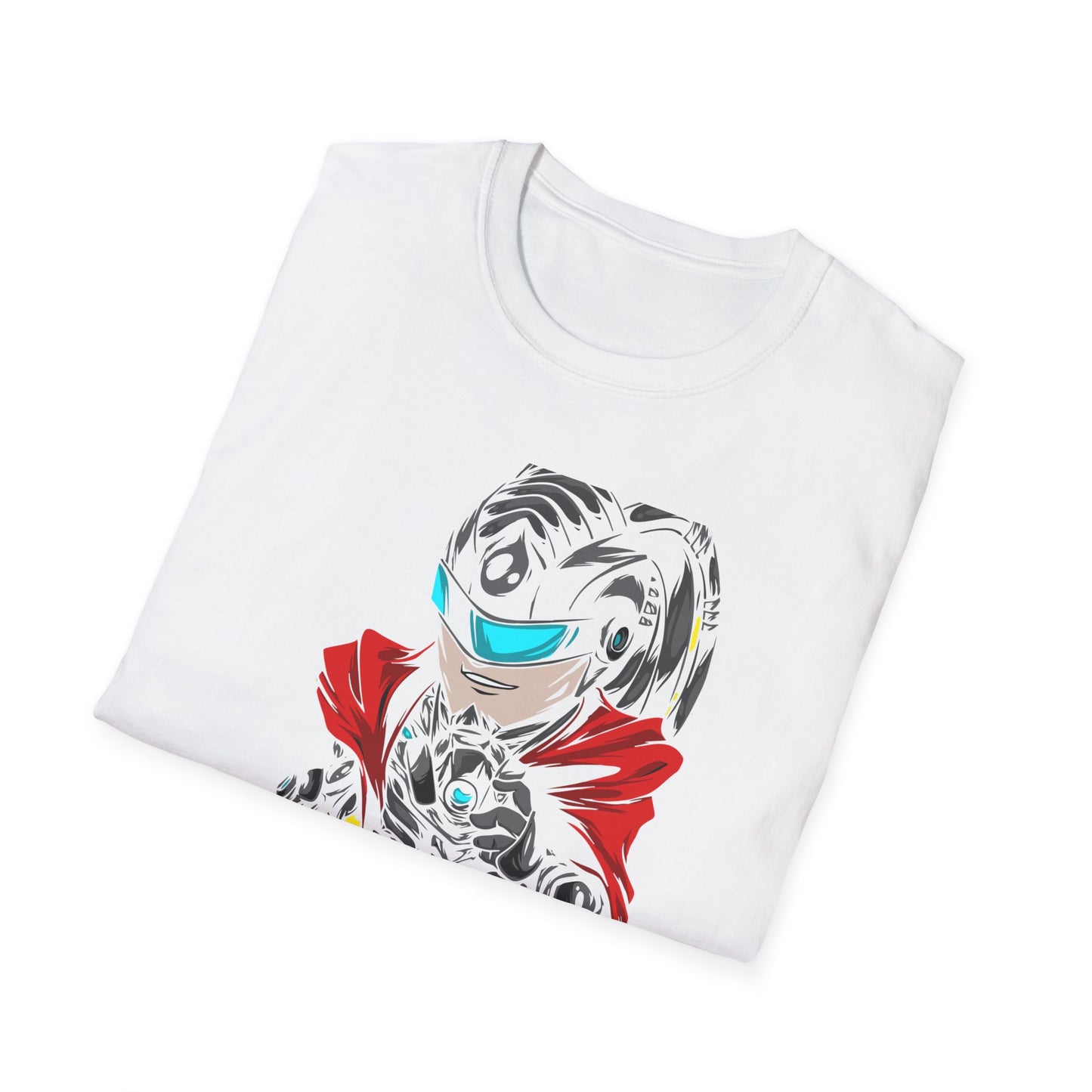 Dynamic Cyberpunk Graffiti T-Shirt - Futuristic Street Art Hero Tee for Gamers & Urban Artists