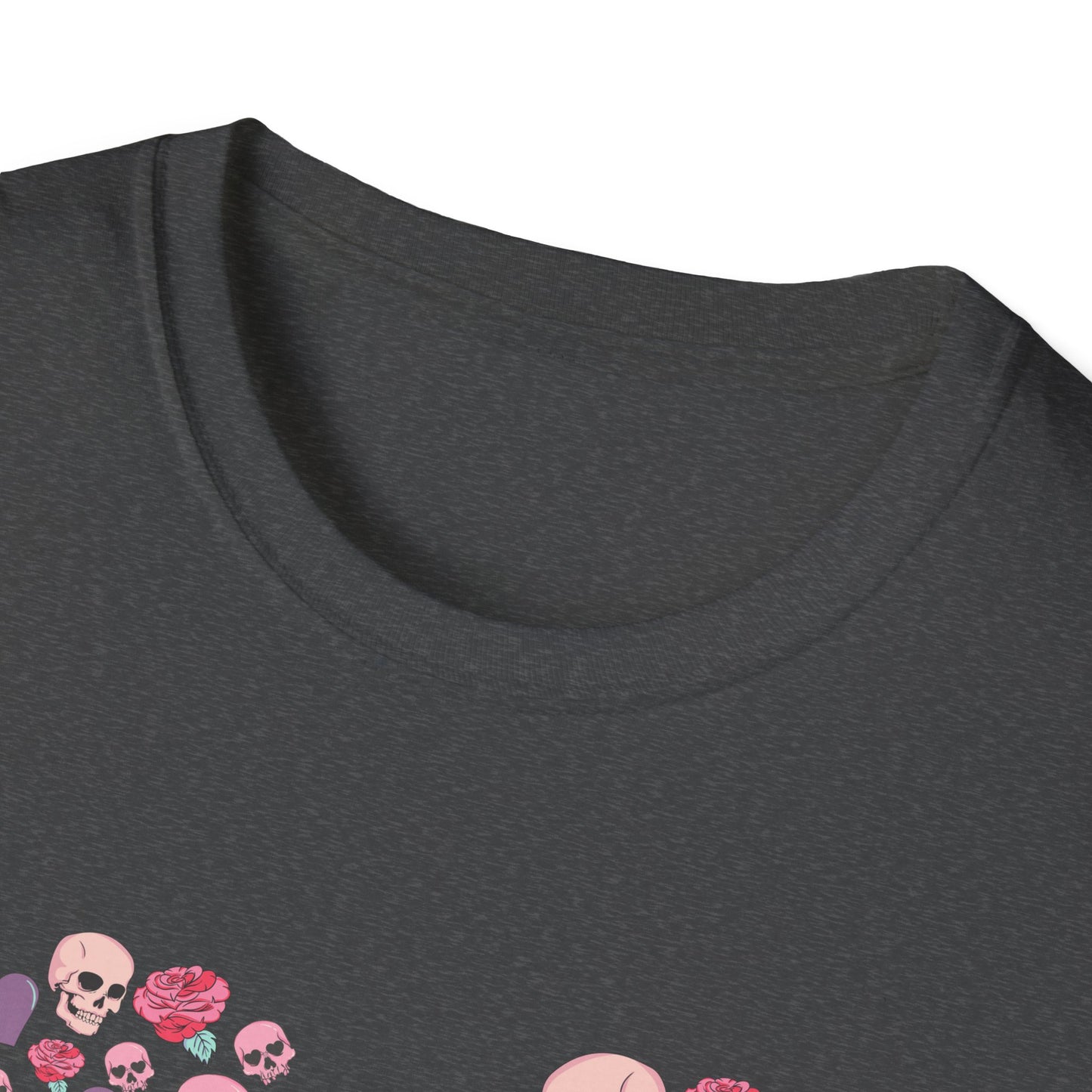 Captivating Goth Skulls & Roses Heart T-Shirt | Edgy 'Love You Till My Lungs Give Out' Tee | Unique Dark Romance Apparel Gift