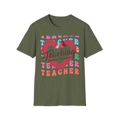 Groovy Teaching Sweetheart T-Shirt | Adorable Teacher Appreciation Tee | Perfect Gift for Educators & Mentors