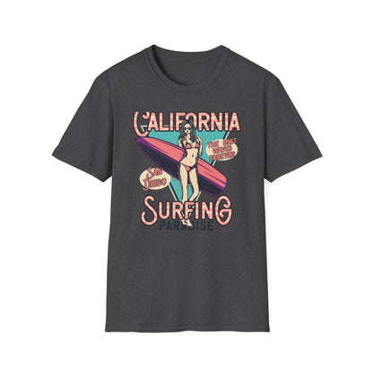 California Surfing Paradise T-Shirt | Retro San Diego Beach Babe Tee - Iconic Summer Waves & Vacation Apparel