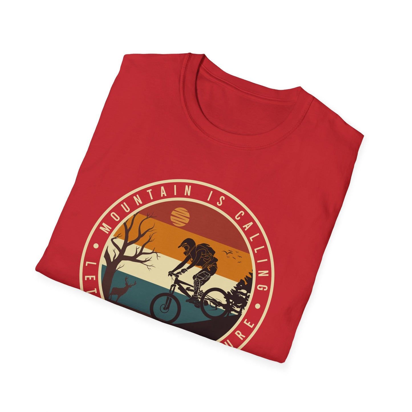Epic Mountain Is Calling Adventure T-Shirt - Retro Mountain Biking & Nature Tee for Outdoor Enthusiasts