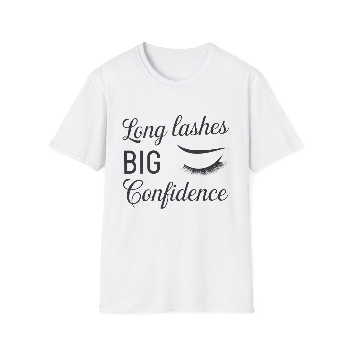 Empowering "Long Lashes Big Confidence" T-Shirt - Chic Beauty Lover Tee for Women | Stunning Lash Tech Gift
