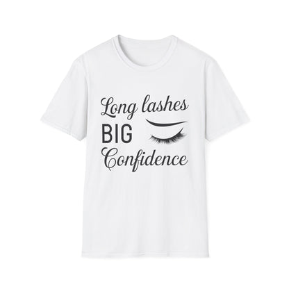 Empowering "Long Lashes Big Confidence" T-Shirt - Chic Beauty Lover Tee for Women | Stunning Lash Tech Gift