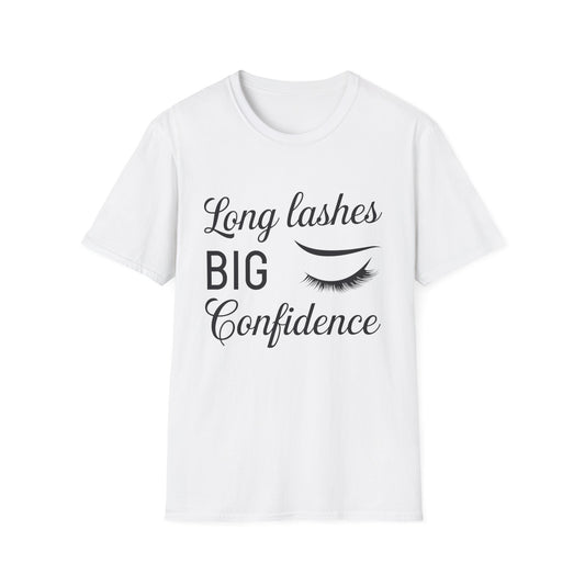 Empowering "Long Lashes Big Confidence" T-Shirt - Chic Beauty Lover Tee for Women | Stunning Lash Tech Gift