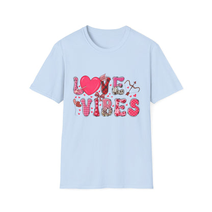 Charming Love Vibes T-Shirt | Trendy Valentine's Day Hearts, Plaid & Leopard Print Tee for Women